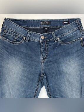 Silver Jeans Co Suki Slim Boot Jeans Women's 18W L33 M Wash Blue Embellished